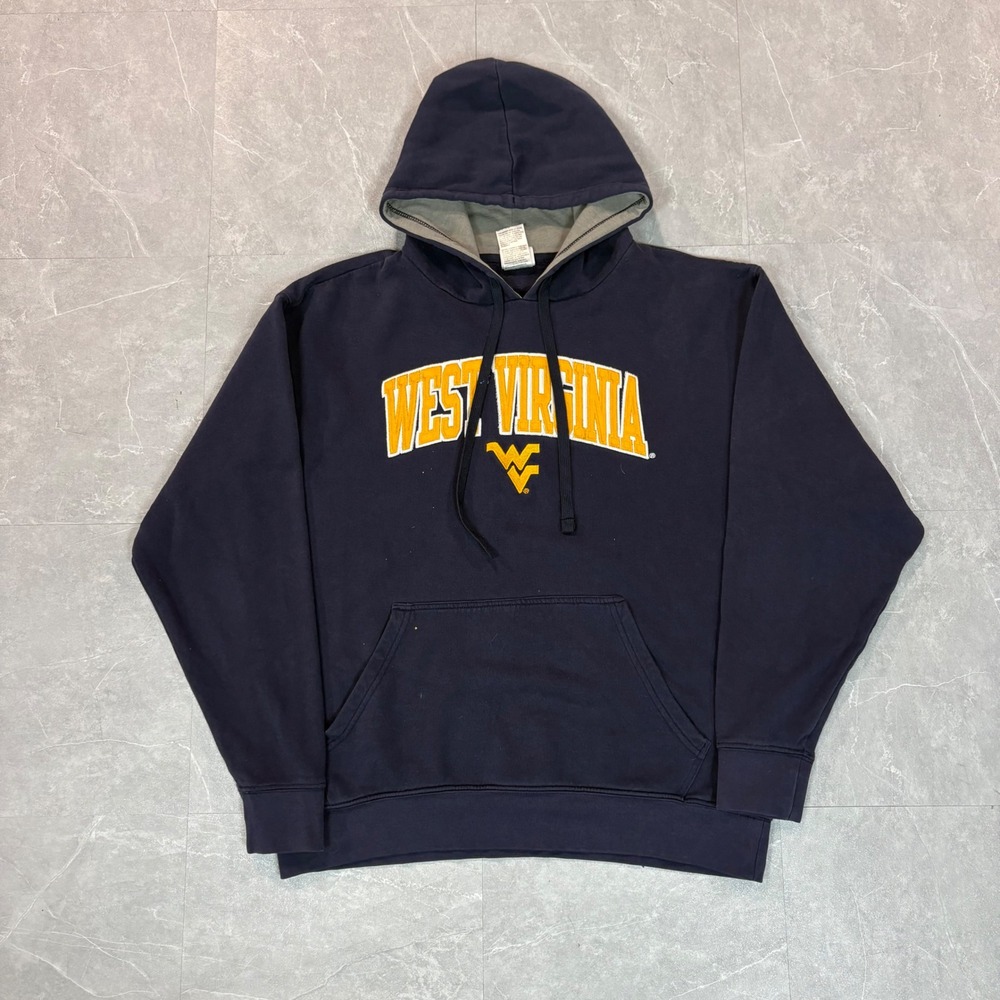 West Virginia Mountaineers Mens Navy Blue Collegiate Hoodie Sweatshirt Large